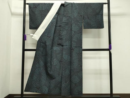 平和屋着物▽上質なお召 単衣 吉祥文 正絹 逸品 未使用 CAAV8937gh