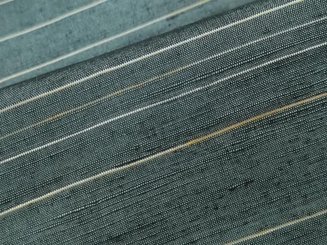平和屋着物▽上質な紬 単衣 横段文 正絹 逸品 CAAV8944gh