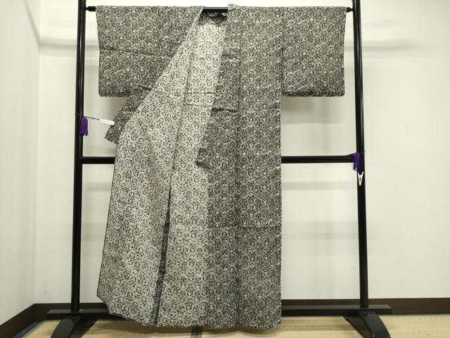 平和屋着物▽小紋　単衣　吉祥花文　CAAV8945gh