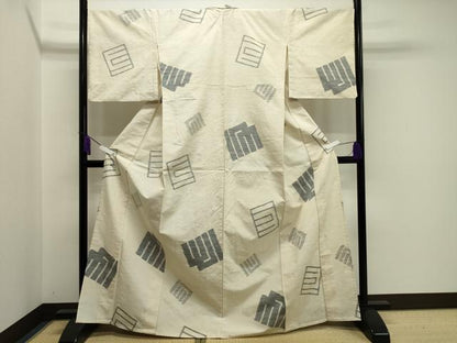 平和屋着物▽上質な紬 単衣 源氏香 正絹 逸品 CAAV8947gh