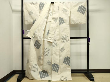 平和屋着物▽上質な紬 単衣 源氏香 正絹 逸品 CAAV8947gh