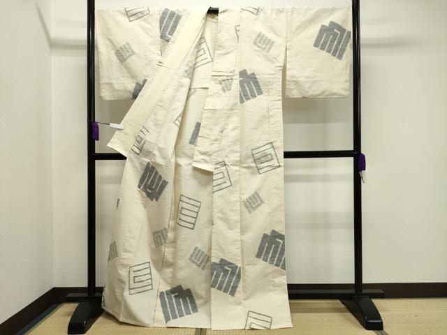 平和屋着物▽上質な紬 単衣 源氏香 正絹 逸品 CAAV8947gh