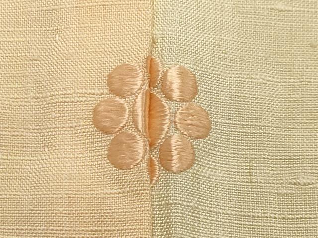 平和屋着物▽訪問着　単衣　紬地　作家物　手描き　孔雀花文　正絹　逸品　CAAV8949gh
