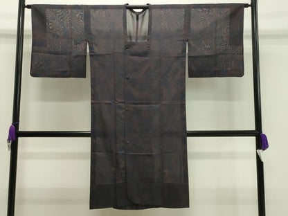 平和屋着物▽道行コート スリーシーズン 春夏秋 塵除け 紗 霞文 ロング丈 正絹 逸品 CAAV8950gh