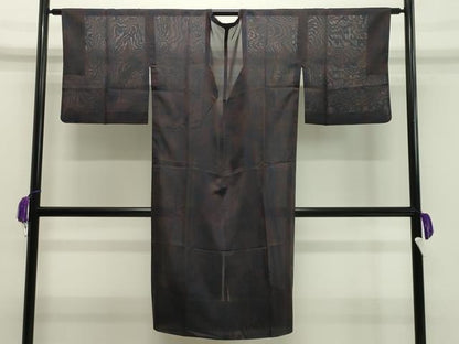 平和屋着物▽道行コート スリーシーズン 春夏秋 塵除け 紗 霞文 ロング丈 正絹 逸品 CAAV8950gh