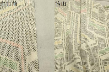 平和屋着物▽本塩沢 単衣 吉祥文 正絹 逸品 CAAV8952gh