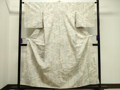 平和屋着物▽本塩沢 単衣 吉祥文 正絹 逸品 CAAV8952gh
