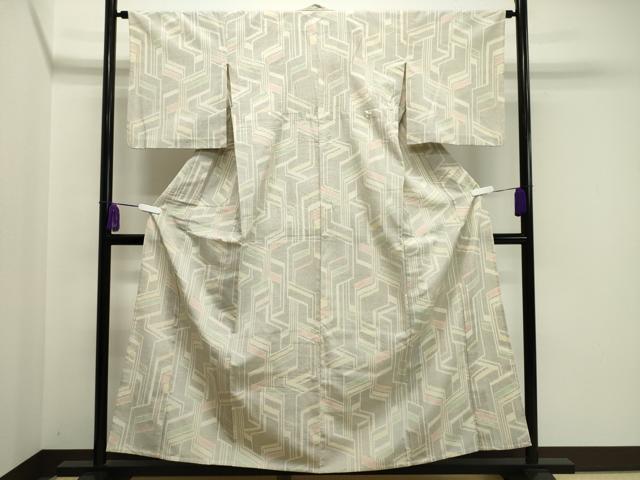 平和屋着物▽本塩沢 単衣 吉祥文 正絹 逸品 CAAV8952gh