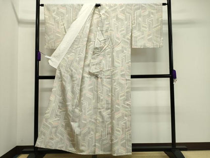 平和屋着物▽本塩沢 単衣 吉祥文 正絹 逸品 CAAV8952gh
