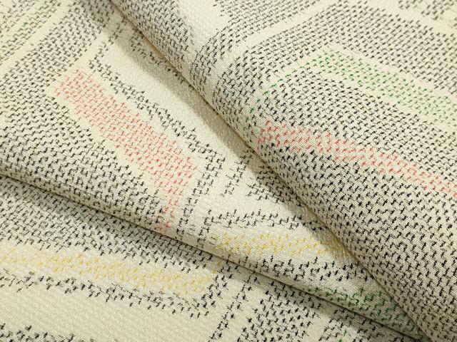 平和屋着物▽本塩沢 単衣 吉祥文 正絹 逸品 CAAV8952gh