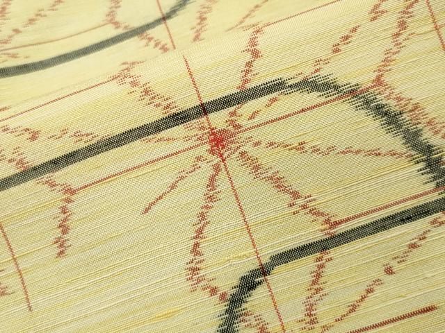 平和屋着物▽上質な紬 単衣 エ霞麻の葉文様 正絹 逸品 未使用 CAAV8956gh