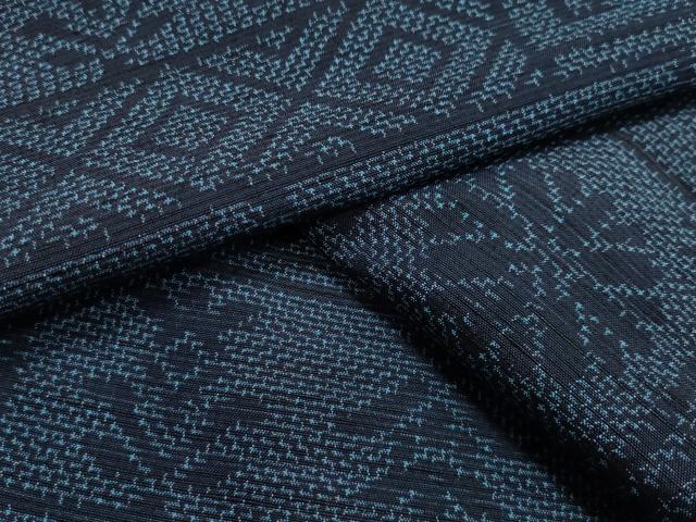 平和屋着物▽上質な紬 単衣 吉祥花文 正絹 逸品 CAAV8958gh