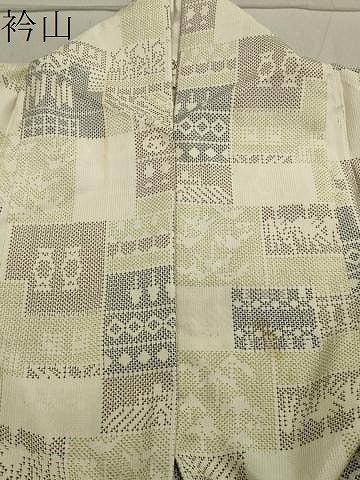 平和屋着物▽本場大島紬 単衣 白大島 7マルキ 吉祥文 正絹 逸品 CAAV8959gh