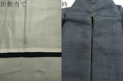 平和屋着物▽男性　紬　単衣　藍鉄色　正絹　逸品　CAAV8962gh