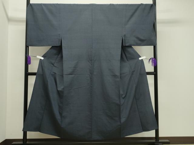 平和屋着物▽男性　紬　単衣　藍鉄色　正絹　逸品　CAAV8962gh