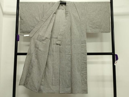 平和屋着物▽男性 小紋 単衣 縞 綿 逸品 CAAX5642gh