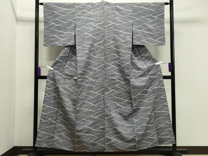 平和屋着物▽上質な紬 単衣 切嵌文 正絹 逸品 CAAV8967gh