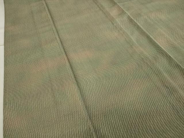 平和屋着物▽上質なお召 単衣 縞 正絹 逸品 CAAV8968gh