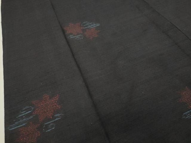 平和屋着物▽結城紬 単衣 80亀甲 竜田川 正絹 逸品 CAAV8970gh