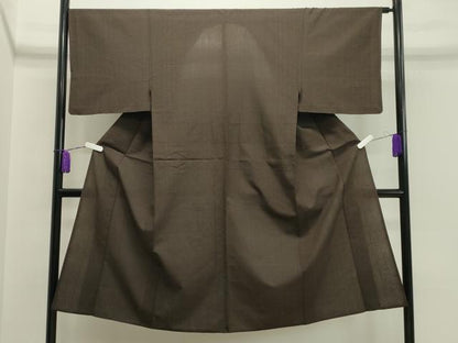 平和屋着物▽男性 紬 単衣 格子柄 正絹 逸品 CAAV8971gh