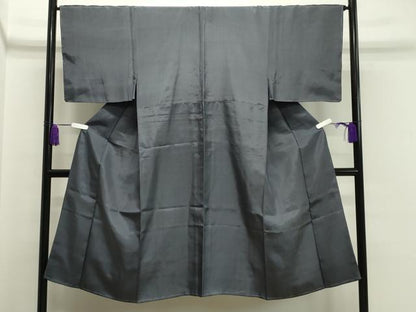 平和屋着物▽男性 紬 単衣 墨色 正絹 逸品 未使用 CAAV8973gh
