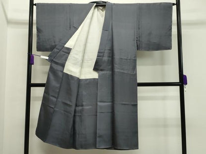 平和屋着物▽男性 紬 単衣 墨色 正絹 逸品 未使用 CAAV8973gh