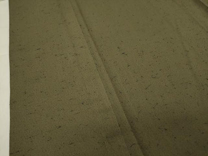 平和屋着物▽男性 髭紬 単衣 黄海松茶色 正絹 逸品 CAAV8975gh