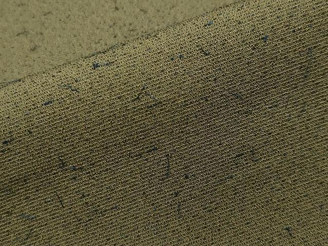 平和屋着物▽男性 髭紬 単衣 黄海松茶色 正絹 逸品 CAAV8975gh