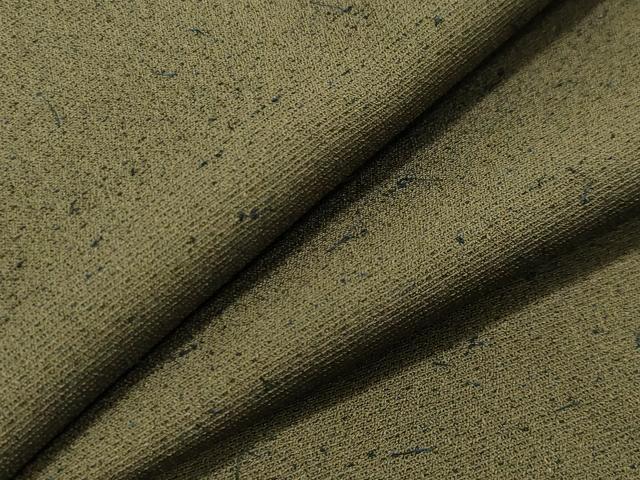 平和屋着物▽男性 髭紬 単衣 黄海松茶色 正絹 逸品 CAAV8975gh
