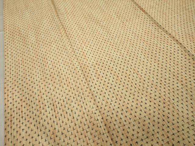 平和屋着物▽上質な紬 単衣 十字絣 正絹 逸品 CAAV8977gh
