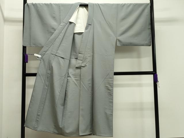 平和屋着物▽男性 色無地 単衣 灰青色 洗える着物 CAAV8985gh