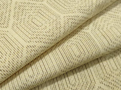 平和屋着物▽上質な紬　単衣　亀甲繋ぎ　正絹　逸品　CAAV8986gh
