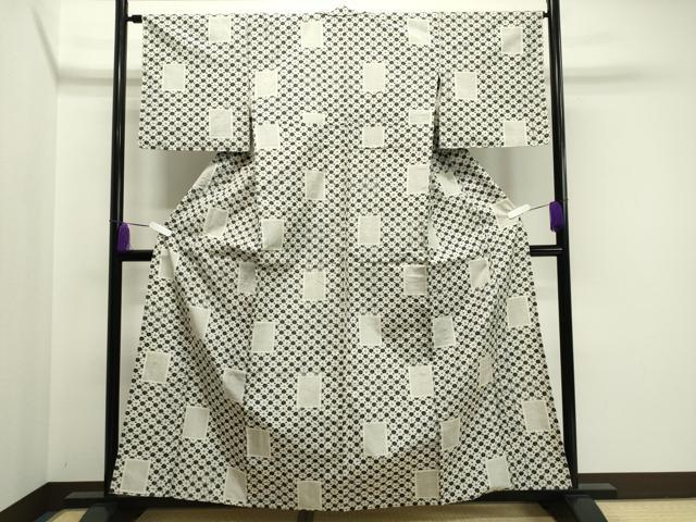 平和屋着物▽上質な紬　単衣　吉祥文　正絹　逸品　CAAV8989gh