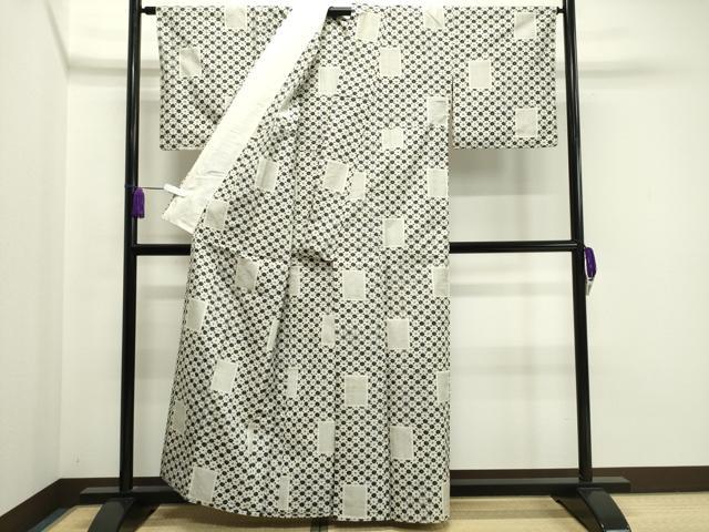 平和屋着物▽上質な紬　単衣　吉祥文　正絹　逸品　CAAV8989gh
