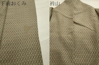 平和屋着物▽上質な小紋 単衣 檜垣文 正絹 逸品 CAAV8992gh