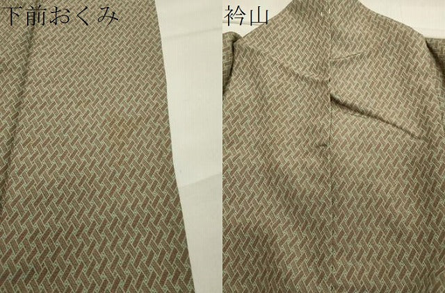 平和屋着物▽上質な小紋 単衣 檜垣文 正絹 逸品 CAAV8992gh