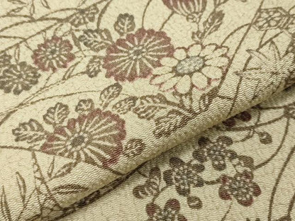 平和屋着物▽上質な小紋 単衣 枝梅花文 鬼しぼ縮緬 正絹 逸品 CAAV8995gh