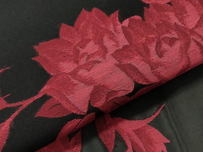 平和屋着物＊夏物 小紋 紗 枝花文 黒地 正絹 逸品 CAAV9007gh