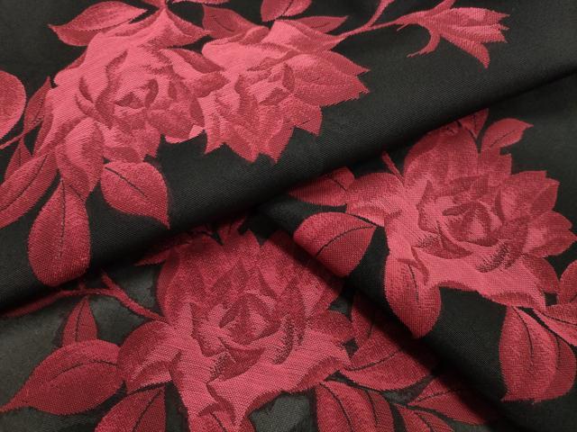 平和屋着物＊夏物 小紋 紗 枝花文 黒地 正絹 逸品 CAAV9007gh