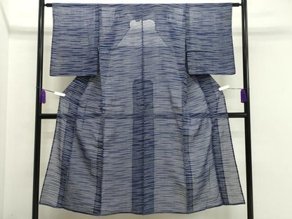 平和屋着物∴夏物　浴衣・小紋兼用　綿紅梅　横段文　逸品　CAAV9121gh