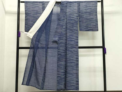 平和屋着物∴夏物　浴衣・小紋兼用　綿紅梅　横段文　逸品　CAAV9121gh