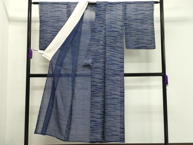 平和屋着物∴夏物　浴衣・小紋兼用　綿紅梅　横段文　逸品　CAAV9121gh
