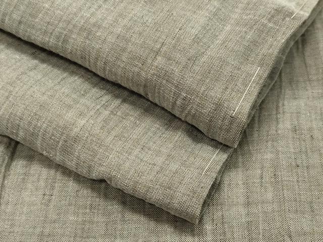 平和屋着物＊夏物 男性 小千谷ちぢみ 霞文 麻 逸品 未使用 CAAV9122gh