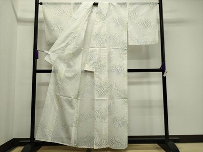 平和屋着物＊夏物　小紋　絽　舞蝶文　洗える着物　CAAV9131gh