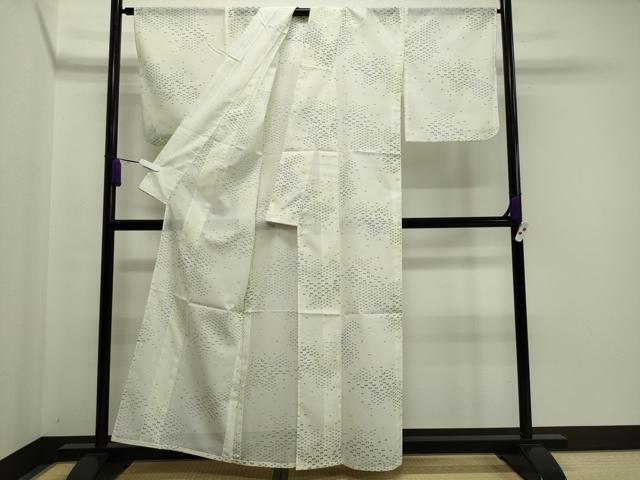 平和屋着物＊夏物　小紋　絽　舞蝶文　洗える着物　CAAV9131gh