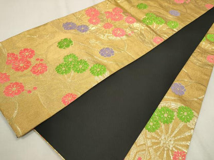 平和屋着物[]七五三　女の子　７歳　祝着　四つ身　長襦袢・袋帯セット　松竹梅雪輪鈴草花文　暈し染め　逸品　CAAV9227ze
