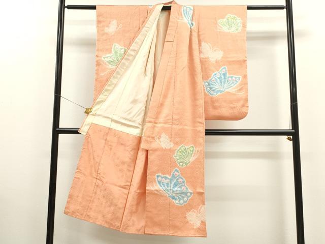 平和屋着物[]七五三　女の子　７歳　祝着　四つ身　長襦袢・袋帯セット　総絞り　舞蝶文　逸品　CAAV9230ze