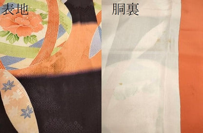 平和屋着物∵セミアンティーク 女の子 十三参り 子供 祝着 鞠草花文 逸品 CAAV9235ze