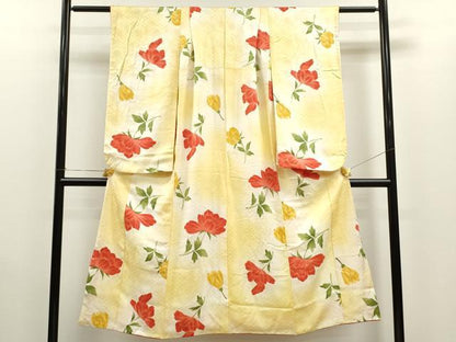 平和屋着物∵女の子　十三参り　子供　祝着　枝花文　暈し染め　金彩　逸品　CAAV9310ze