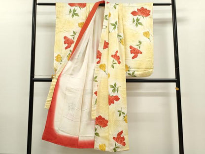 平和屋着物∵女の子　十三参り　子供　祝着　枝花文　暈し染め　金彩　逸品　CAAV9310ze
